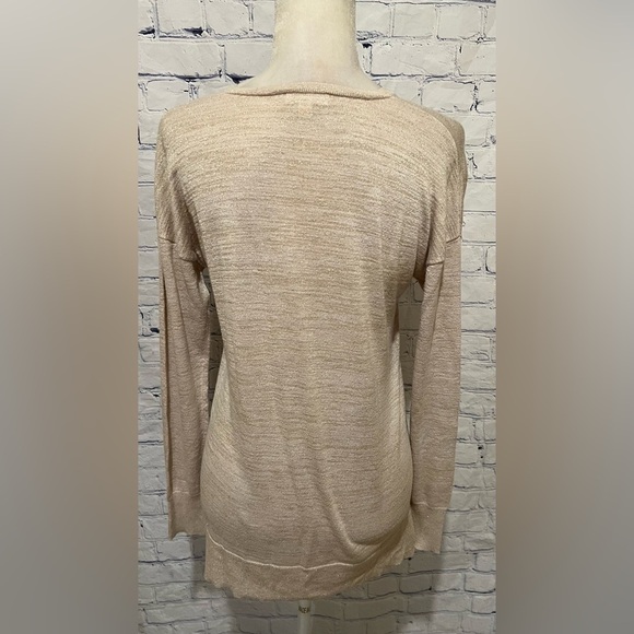 14th & Union Long Sleeve Gold Sparkle Rayon Blend Sweater Size Small - Picture 4 of 6